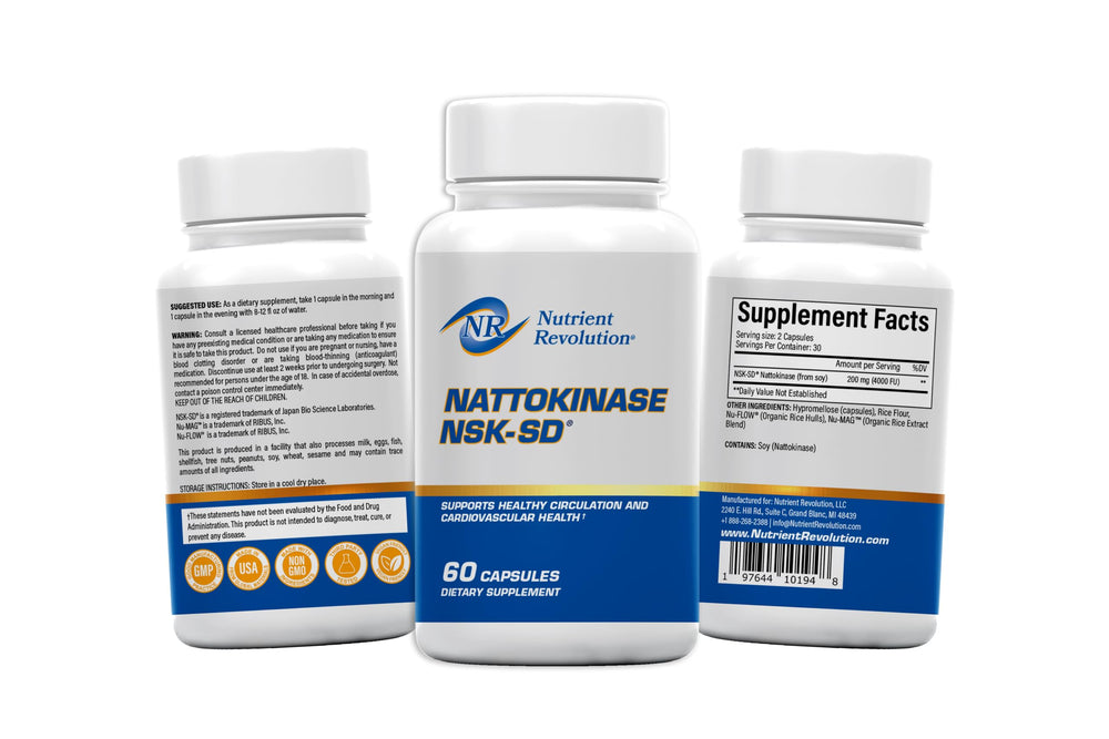 Nutrient Revolution NSK-SD Nattokinase vegetarian capsules aligning with plant-based preferences.