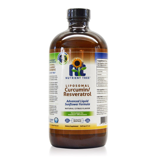Nutrient Tree liposomal curcumin-resveratrol bottle for stability and freshness