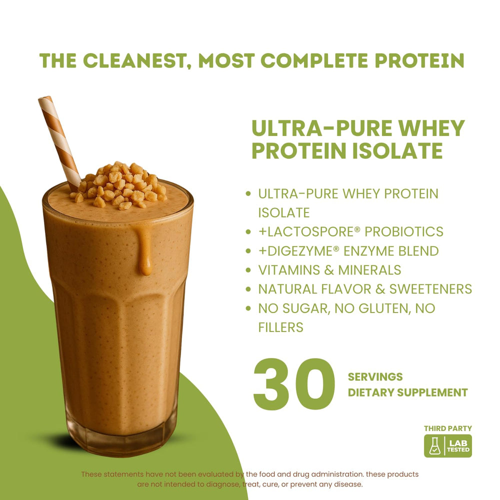 Nutrigenius+ tub front view presents a compact, gluten-free protein option.