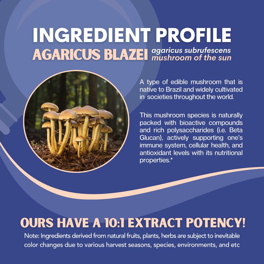 Nutriheim Agaricus Blazei 30 percent polysaccharides graphic communicates potential immune balance