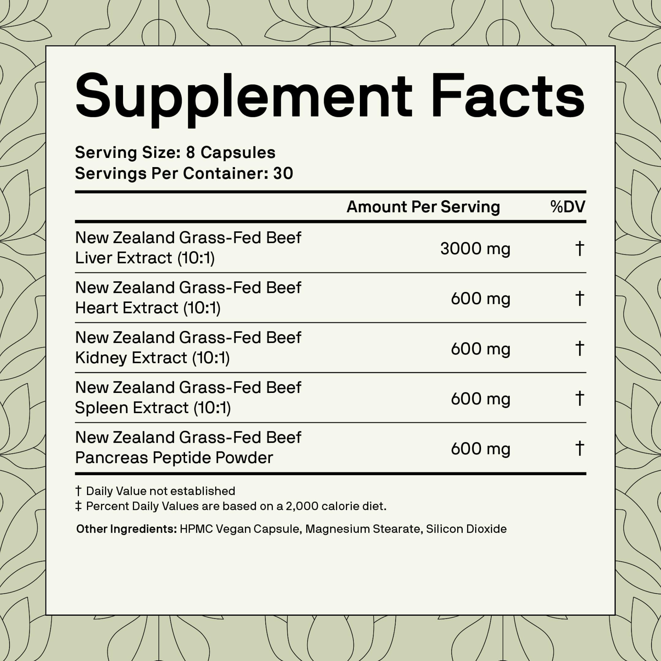 Nutriissa bottle label notes grass-fed New Zealand origin for purity and consistency.