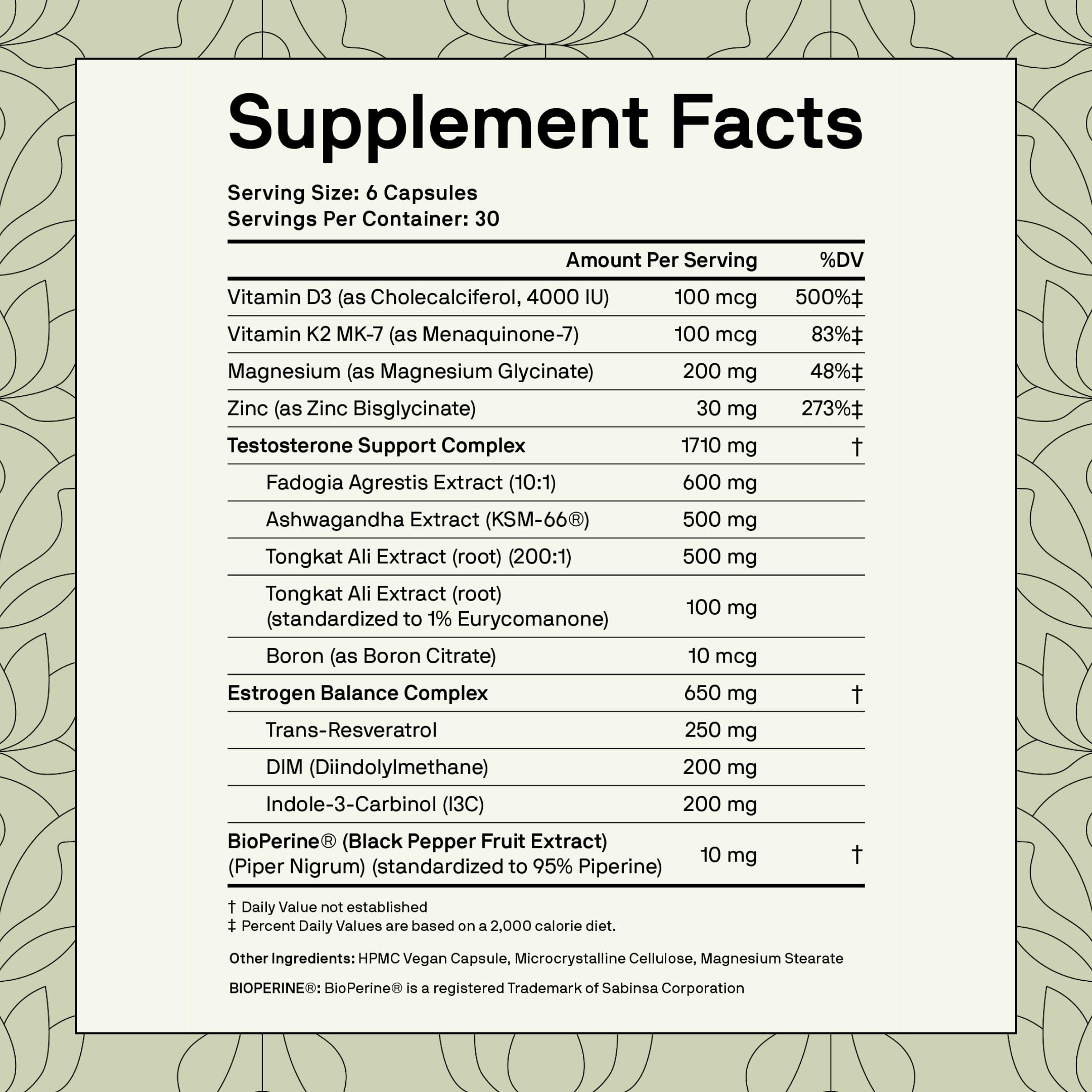 Nutriissa PCT ingredient blend illustration emphasizing advanced support