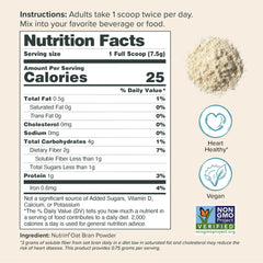 NUTRIM oat bran powder dissolves easily into coffee or smoothies for fiber.
