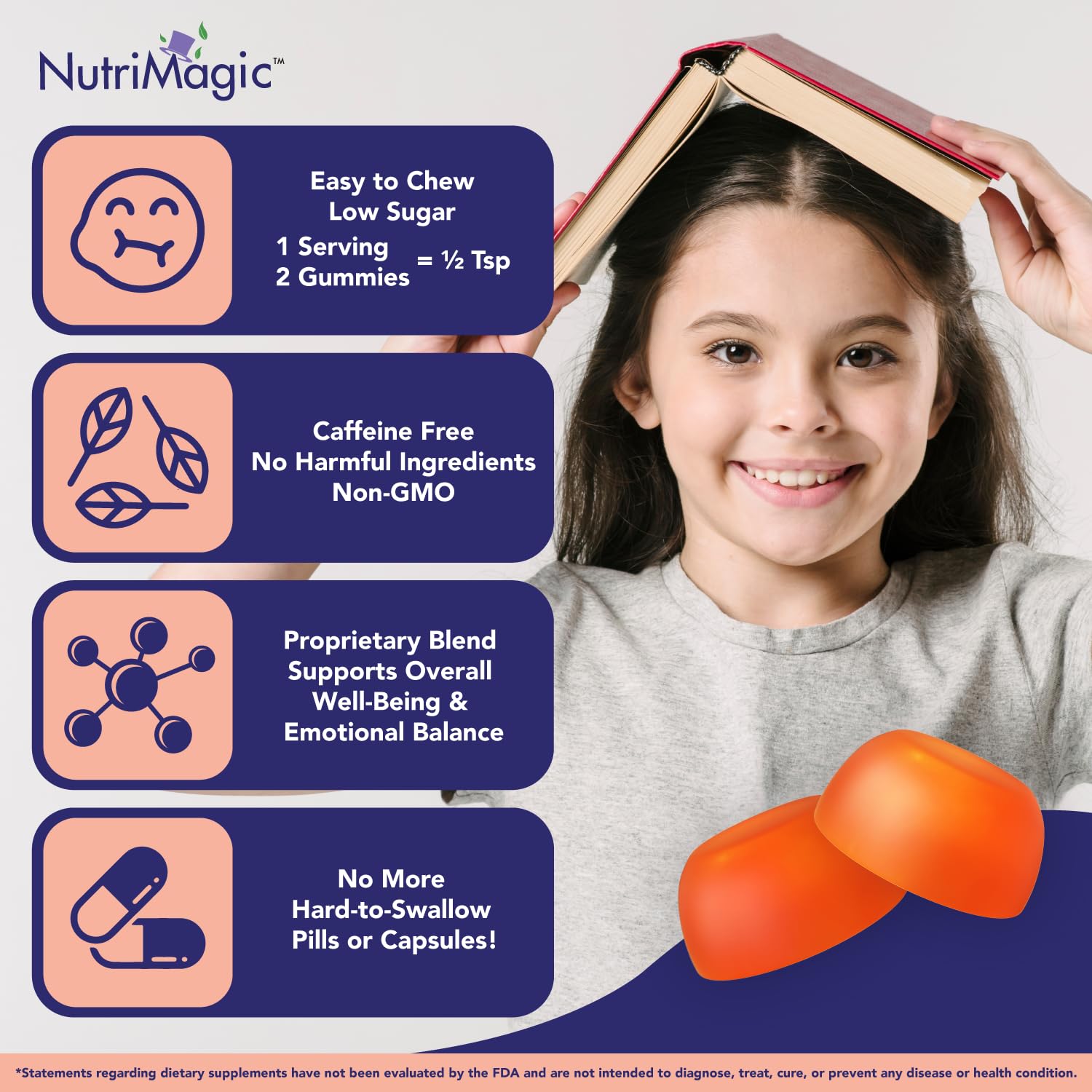 NutriMagic packaging front displays 60 gummies for convenient daily use