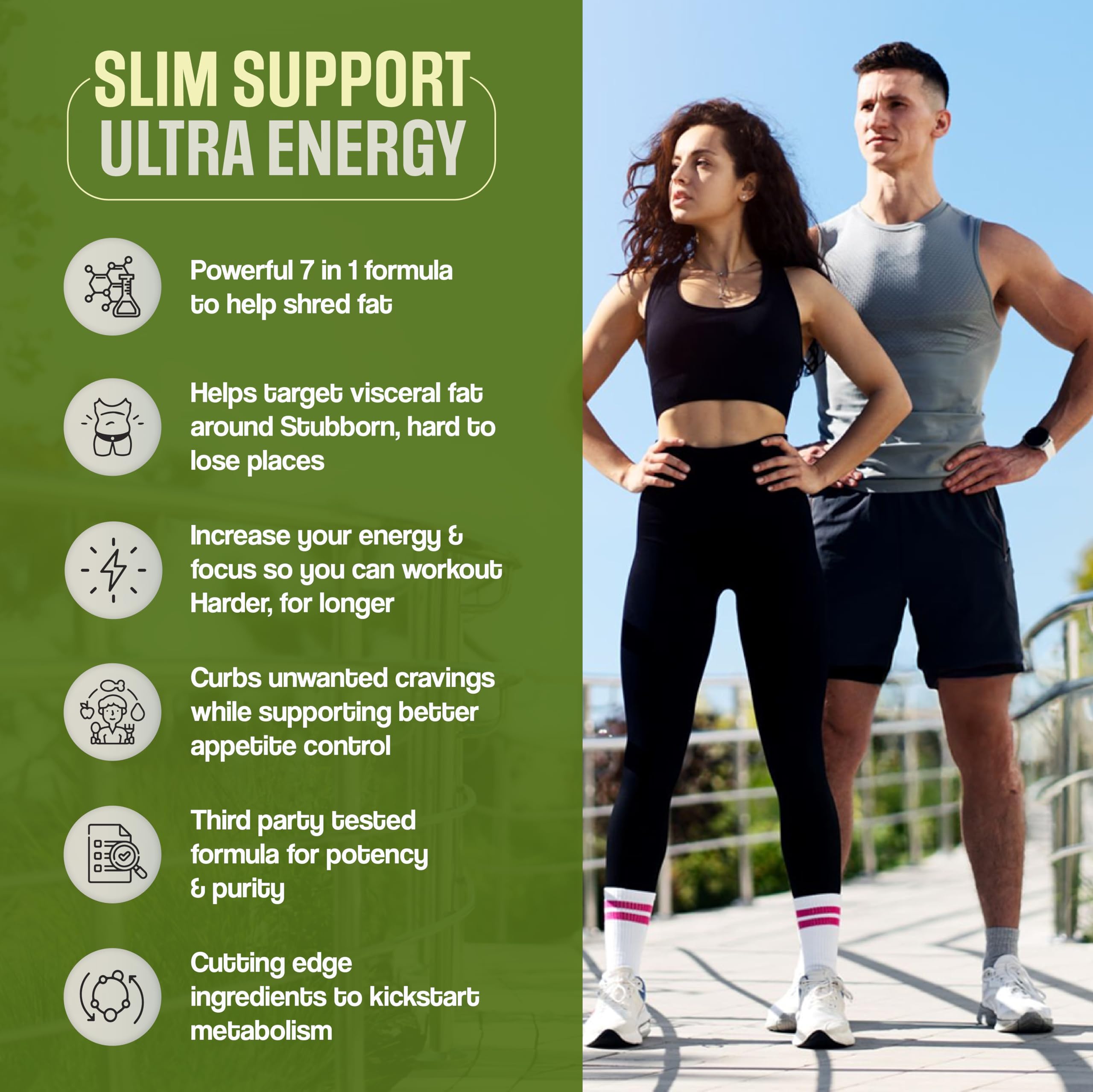 Lifestyle shot with Crave Less Ultra implying daily energy for activities.