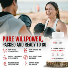 Nutrimend IQ GLP-1 Burner daily dose shows taking capsules with meals