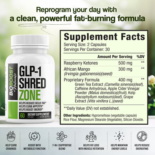 Nutrimend IQ GLP-1 Shred Zone bottle side view for convenient daily use.