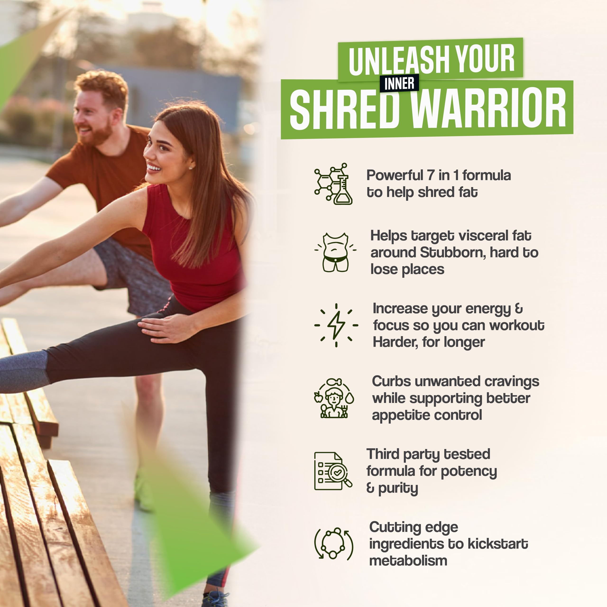 Nutrimend IQ GLP-1 Shred Zone capsules with ingredient icons for balanced metabolism.