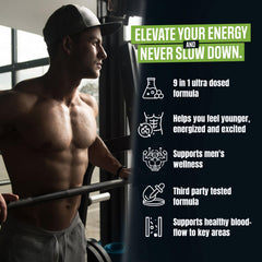 Nutrimend IQ Male Boost Ultra label front showing key ingredients for vitality.