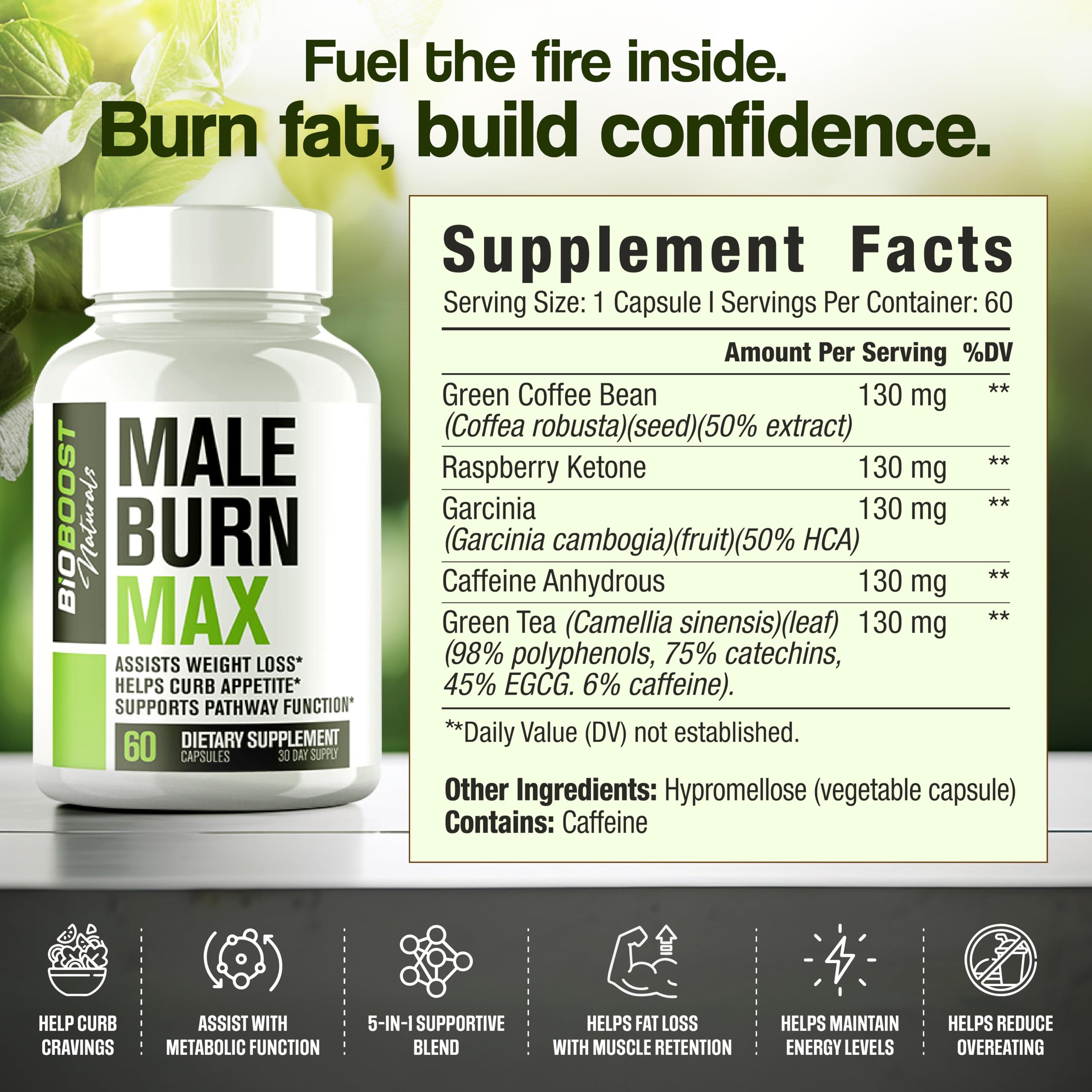 Nutrimend IQ Male Burn Max daily-use scene conveys steady appetite control through the day