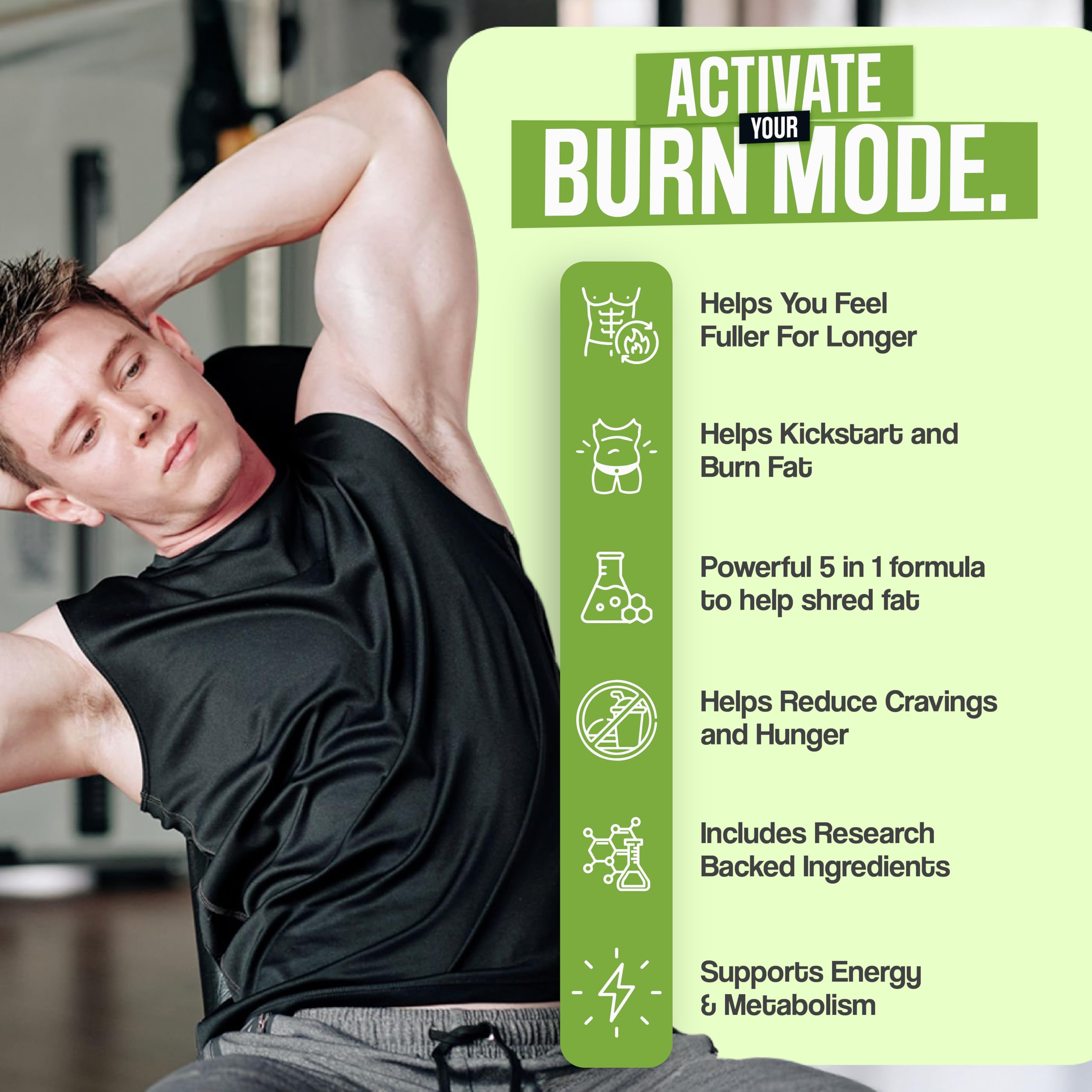 Nutrimend IQ Male Burn Max hunger-control display demonstrates longer fullness and fewer mid-day temptations