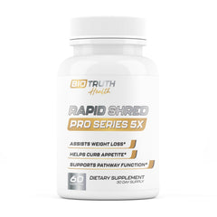 Nutrimend IQ Rapid Shred Pro Series bottle on gym bench, supports energy and metabolism.