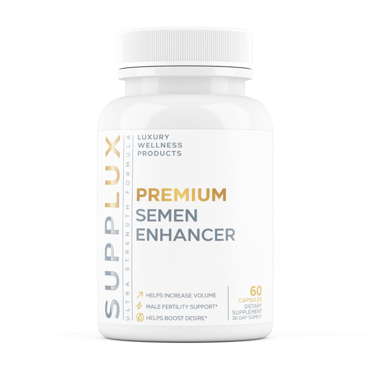 Nutrimend IQ semen volume bottle highlights hydration support for reproductive wellness.