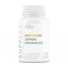 Nutrimend IQ semen volume bottle highlights hydration support for reproductive wellness.