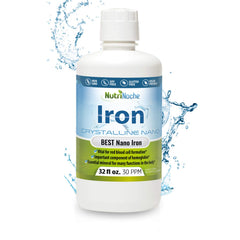 NutriNoche Liquid Iron Drops bottle closeup highlighting tasteless daily use.