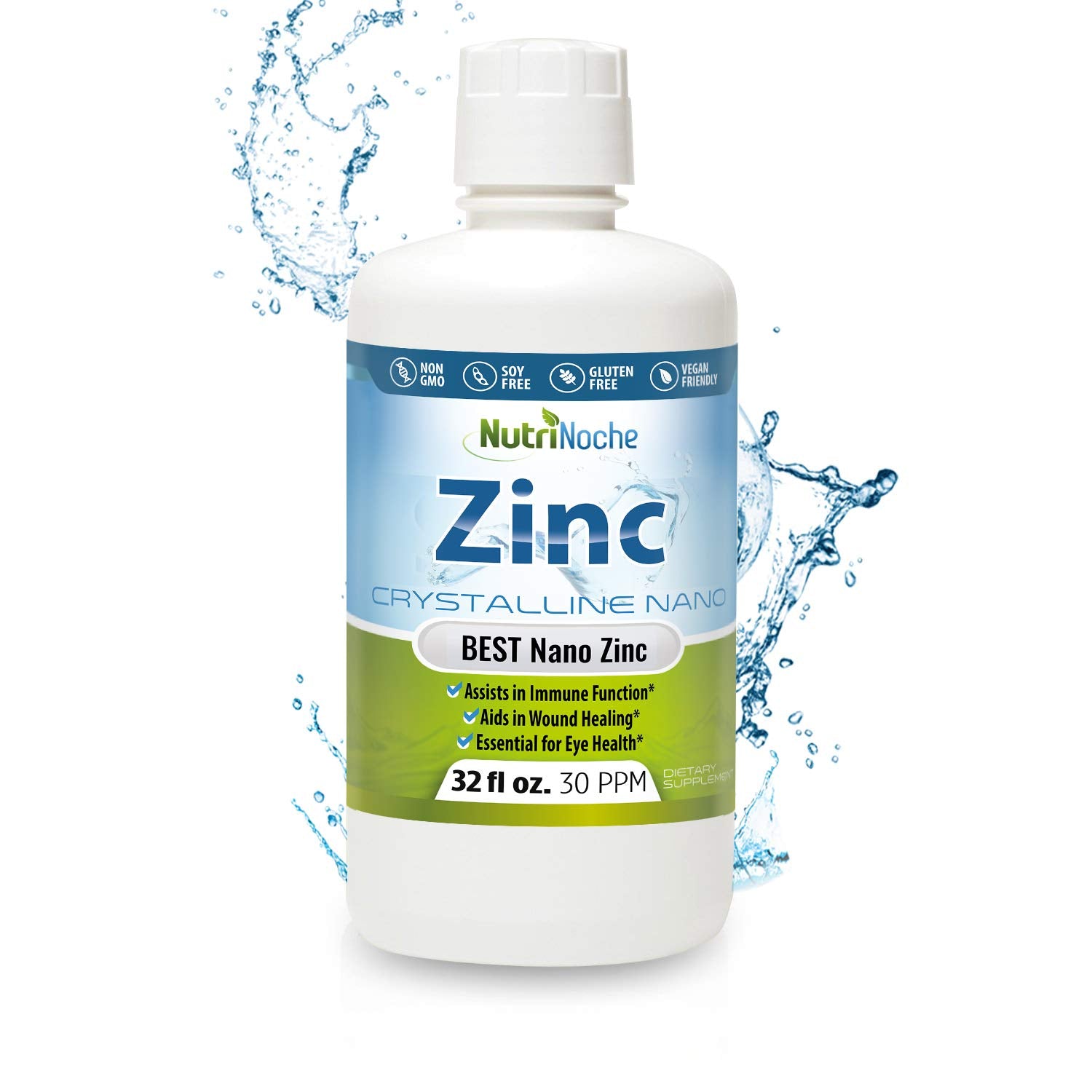 Nutrinoche Liquid Zinc bottle showing nano zinc for efficient absorption