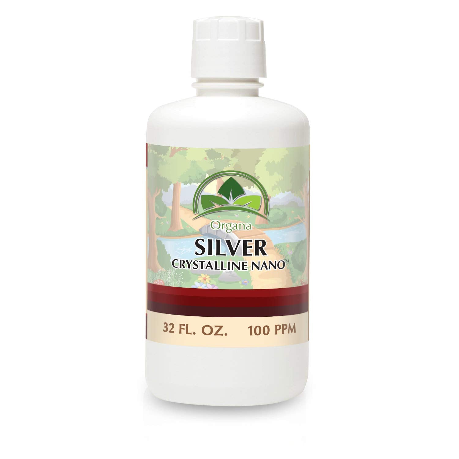 NutriNoche Organa crystalline silver 32oz bottle ready for daily use