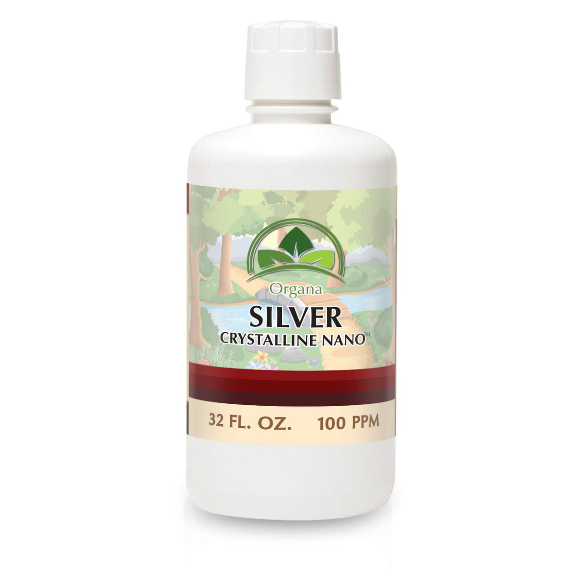 NutriNoche Organa crystalline silver 32oz bottle ready for daily use