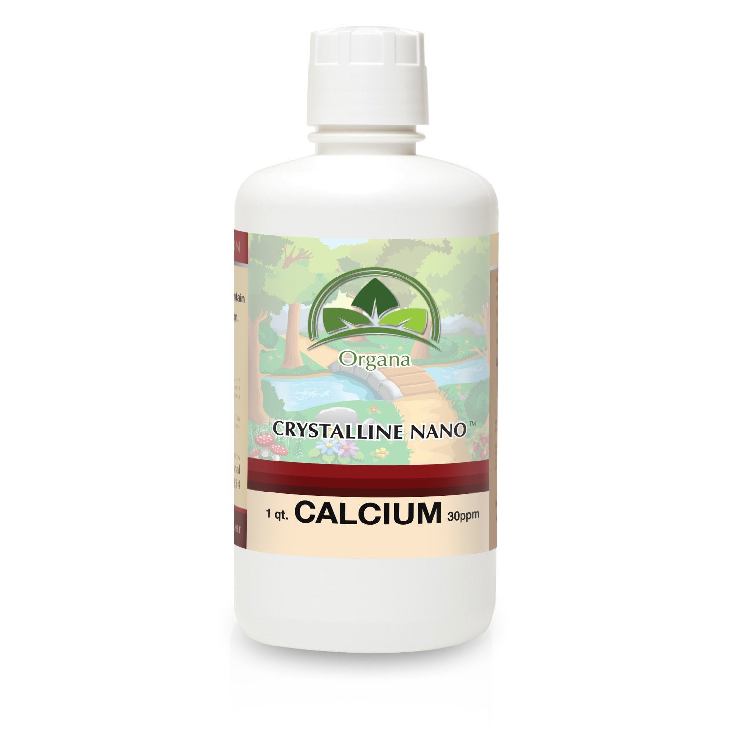 NutriNoche Organa Pure liquid calcium bottle closeup highlights high purity formula