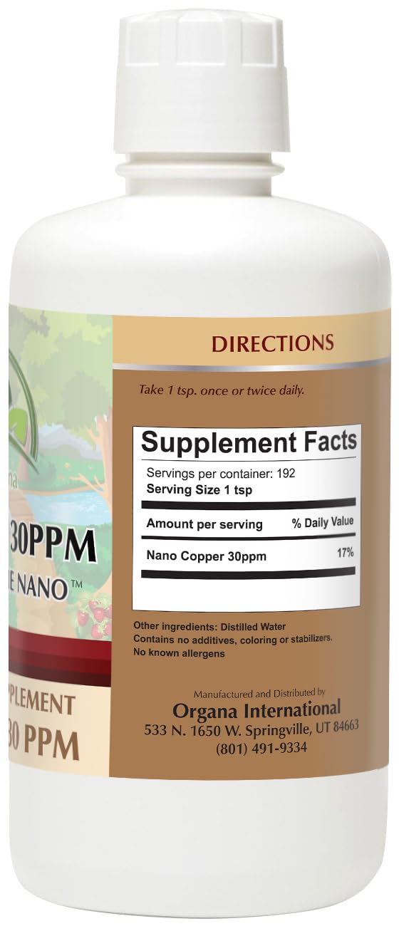 NutriNoche Organa Pure nano-particles in solution showcase ultra-small copper particles.