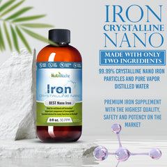 NutriNoche vegan liquid iron drops with nano iron particles for bioavailability.