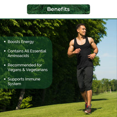 NUTRINPRO spirulina capsules ingredients panel highlights organic source.