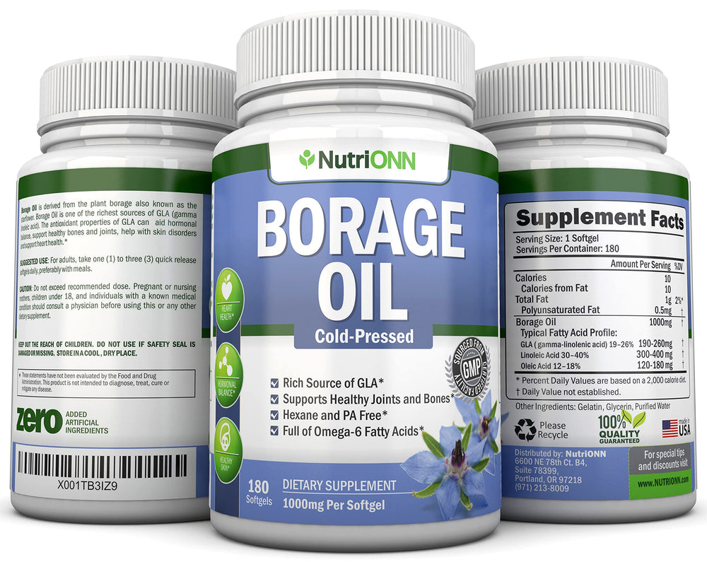 NutriONN Borage Oil lab-testing seal ensures safety and quality.