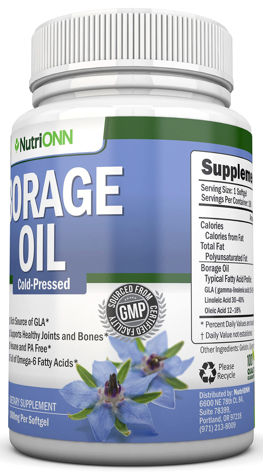 NutriONN Borage Oil seeds close-up showing natural origin.