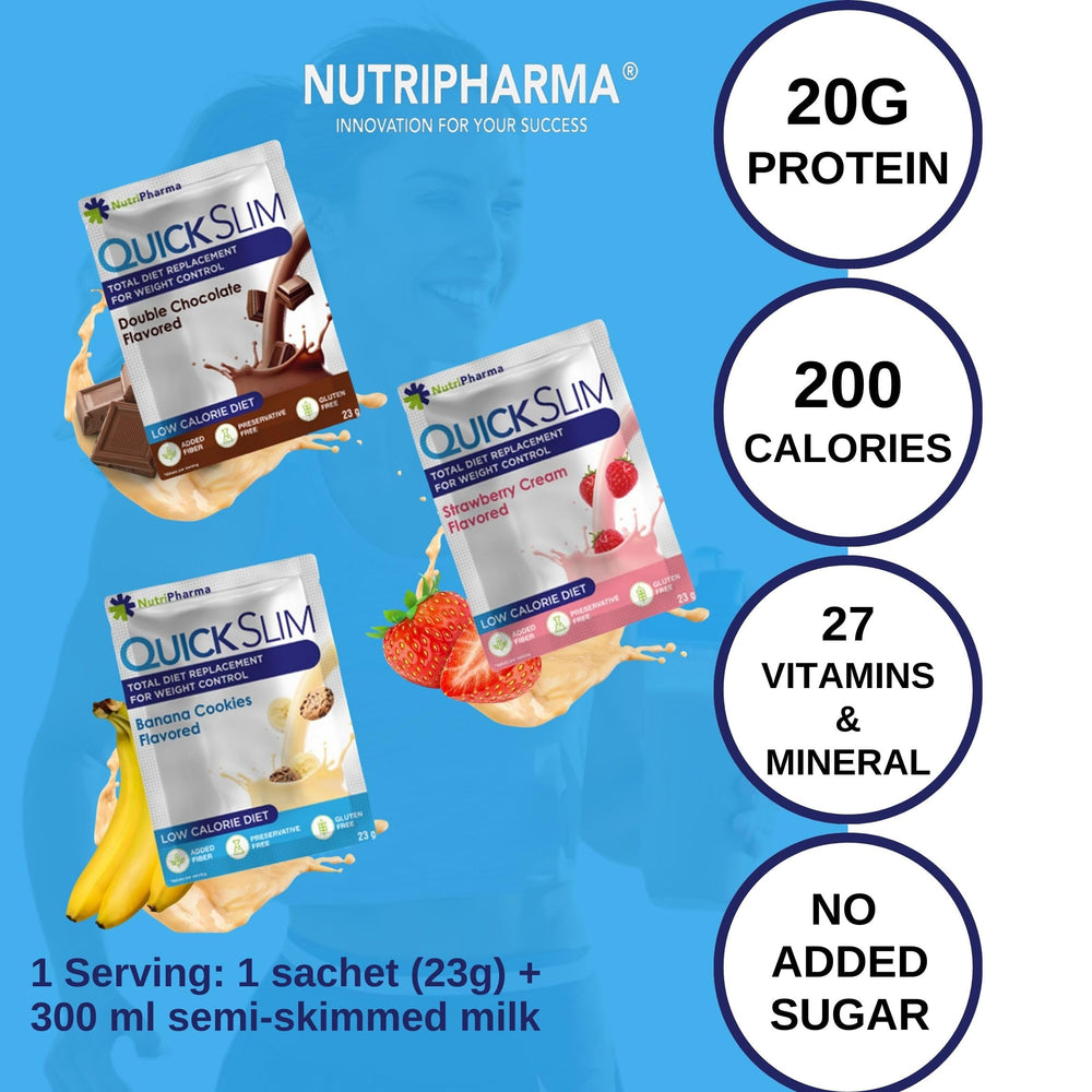 Nutripharm Quick Slim double chocolate sachet with creamy texture