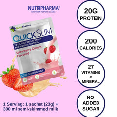 NUTRIPHARMA Quick Slim highlights 27 vitamins and minerals for daily wellness