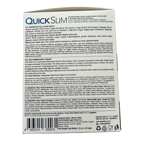 Nutripharma Quick Slim high-fiber prebiotic blend for daily digestion.