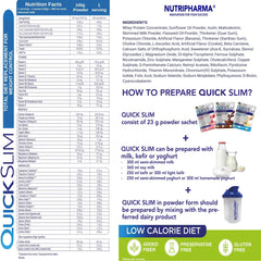 NUTRIPHARMA Quick Slim no added sugar appeals to mindful eaters.