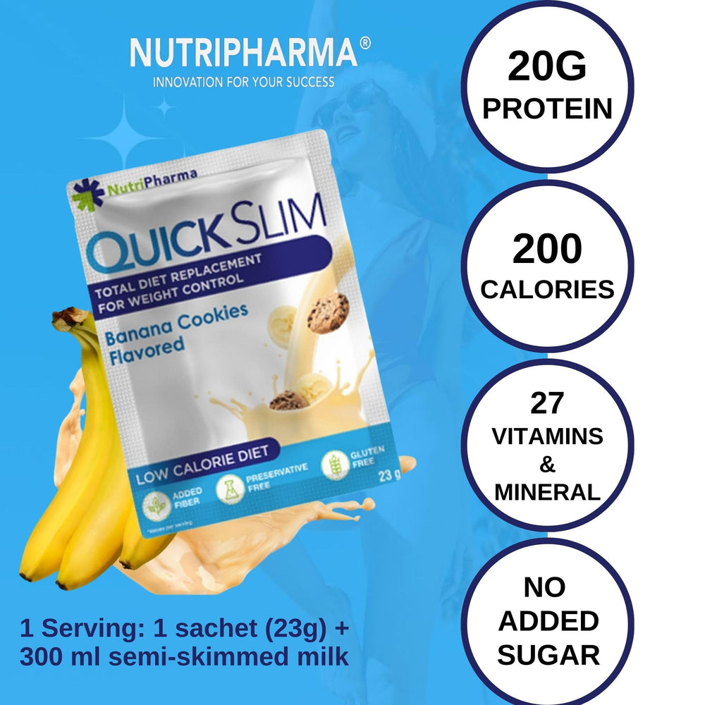 NUTRIPHARMA Quick Slim vitamins/minerals panel supports daily nutrition.