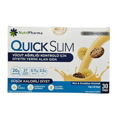 NUTRIPHARMA Quick Slim sachets in a gym bag for on-the-go nutrition.