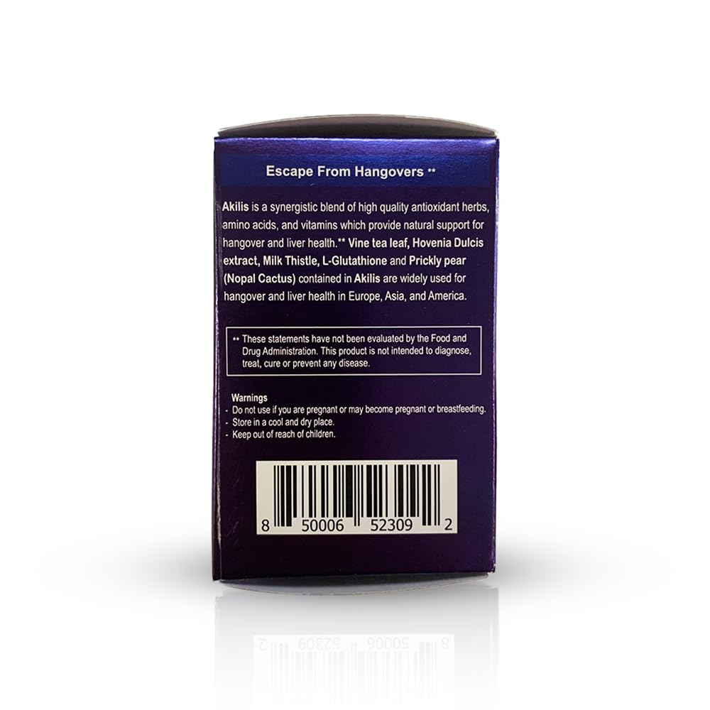 Nutripia Akilis antioxidant nutrients including glutathione and vitamins C and E.