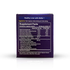 Nutripia Akilis capsules on counter representing daily use.