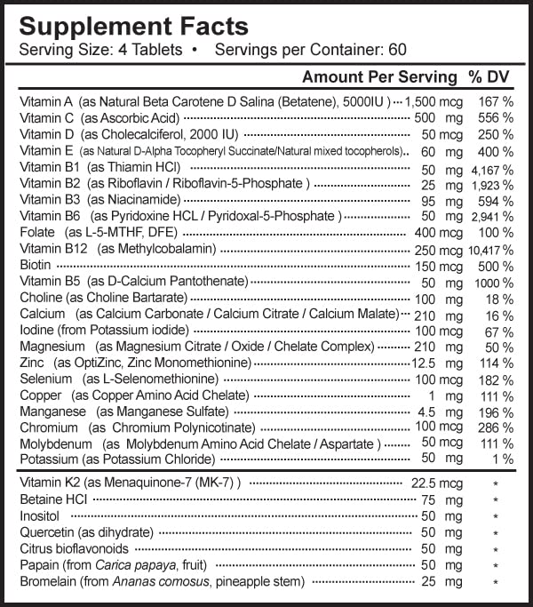 Nutripia Dr. K Multi Plus 29 organic ingredients for holistic nutrition.