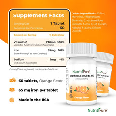 NutritiPure daily iron dose on-the-go in a portable bottle