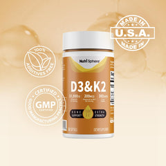 NutriSphere Vitamin D3 & K2 daily-use setup suggests simple routine.