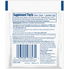 Unflavored Nutrisource fiber powder dissolves easily in drinks.