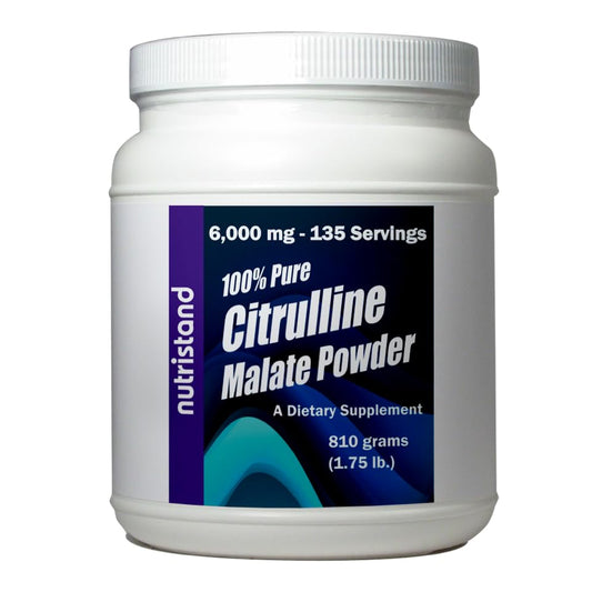 NutriStand Citrulline Malate bottle showing 6000 mg per serving for endurance support