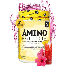 Nutrithority BCAA Powder Hawaiian Tango tub ready for post-workout hydration