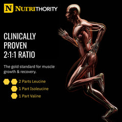 Nutrithority BCAA Gushing Gummy flavor in glass for a tasty recovery