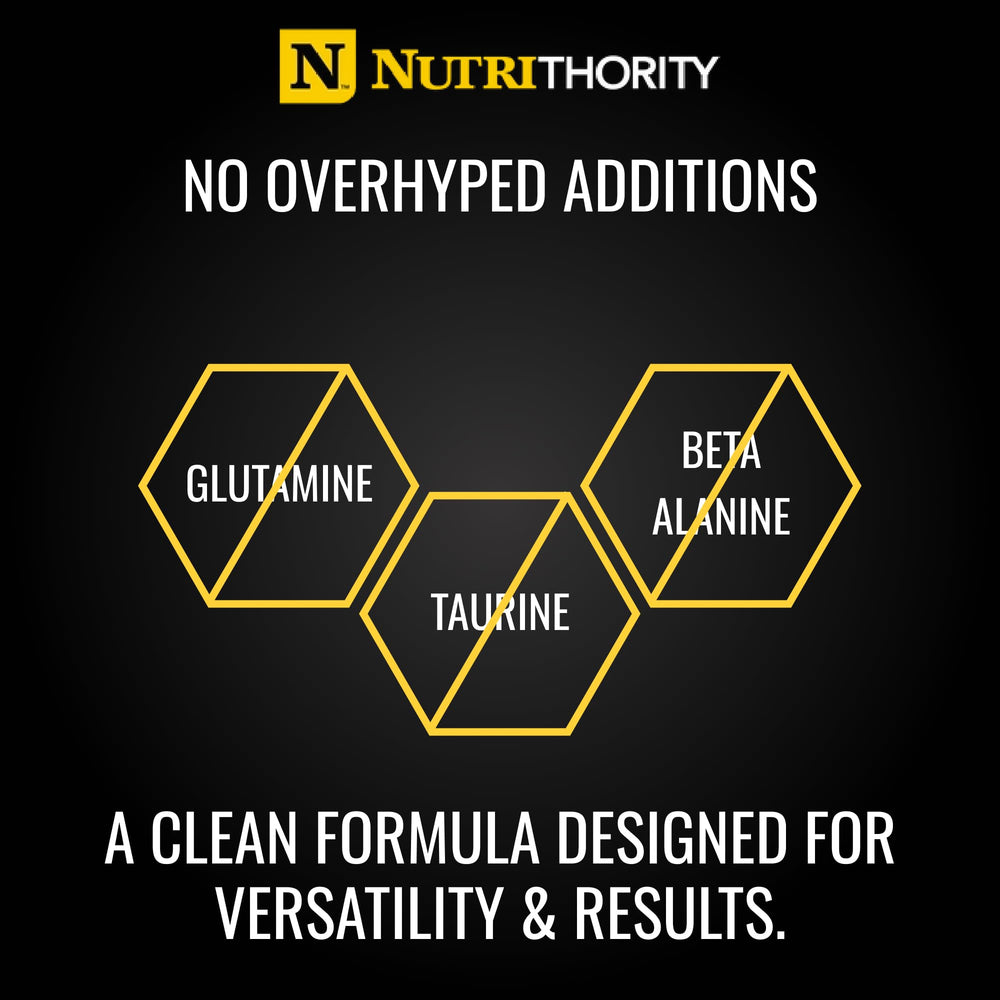 Nutrithority BCAA scoop closeup highlighting accurate servings