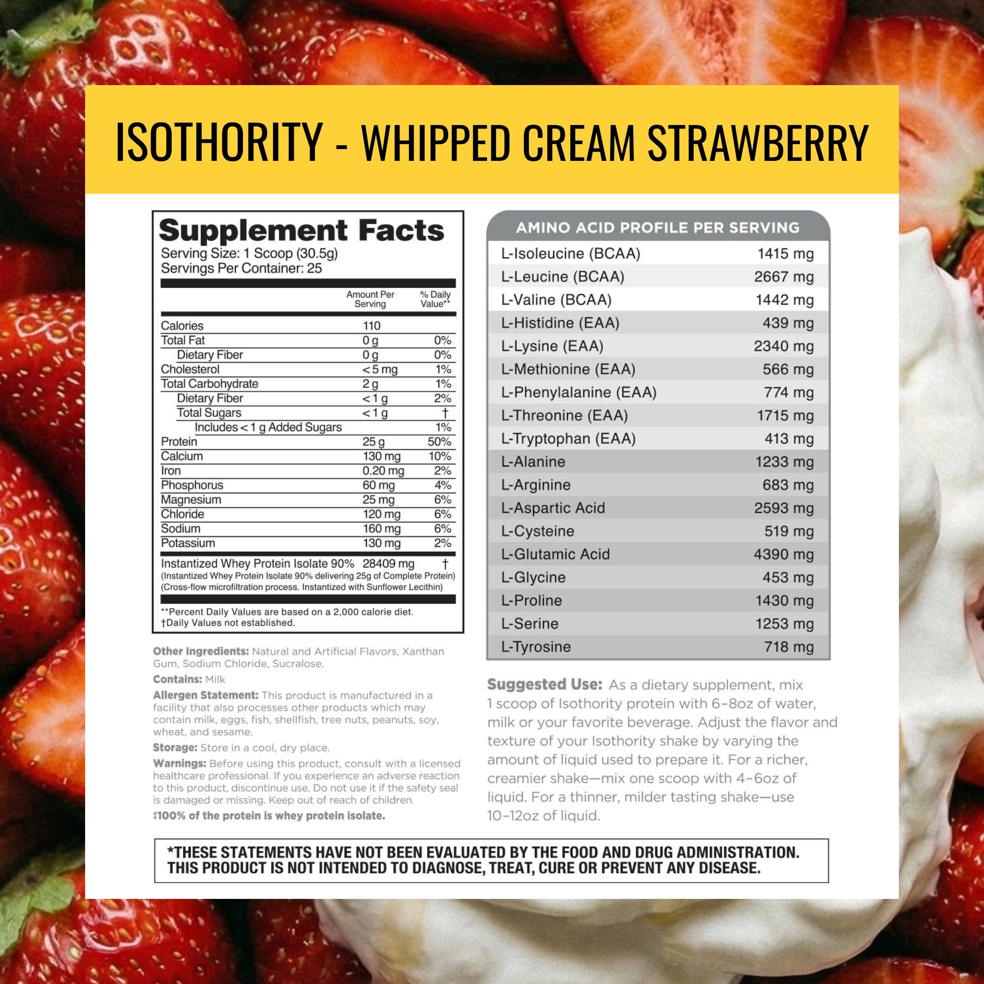 Nutrithority Isothority cold-microfiltered processing preserves amino acid profile.