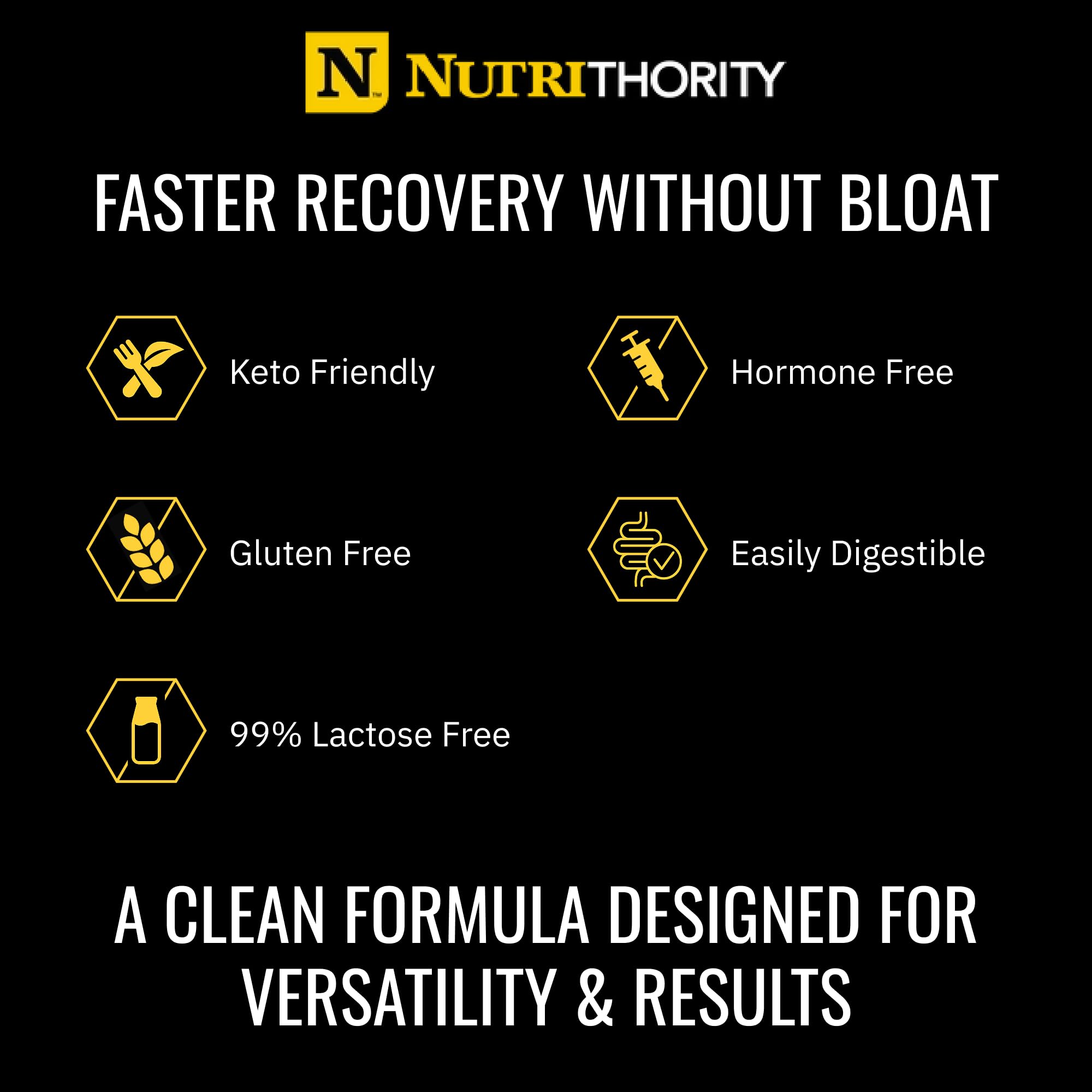 Nutrithority Isothority whey bag open to reveal powder texture