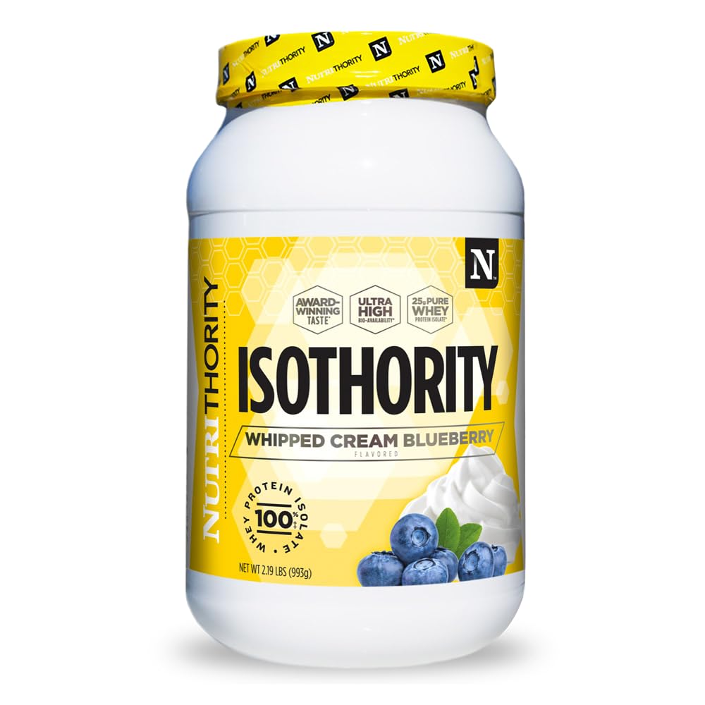 Nutrithority Isothority whey protein scoop close-up for quick post-workout nutrition