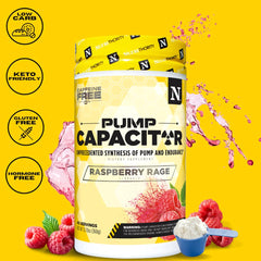 Nutrithority Pump Capacitor serving setup ready for a caffeine-free training session.