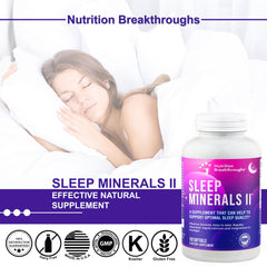 Nutrition Breakthroughs Sleep Minerals II bottle cap close-up with oil-based softgels.