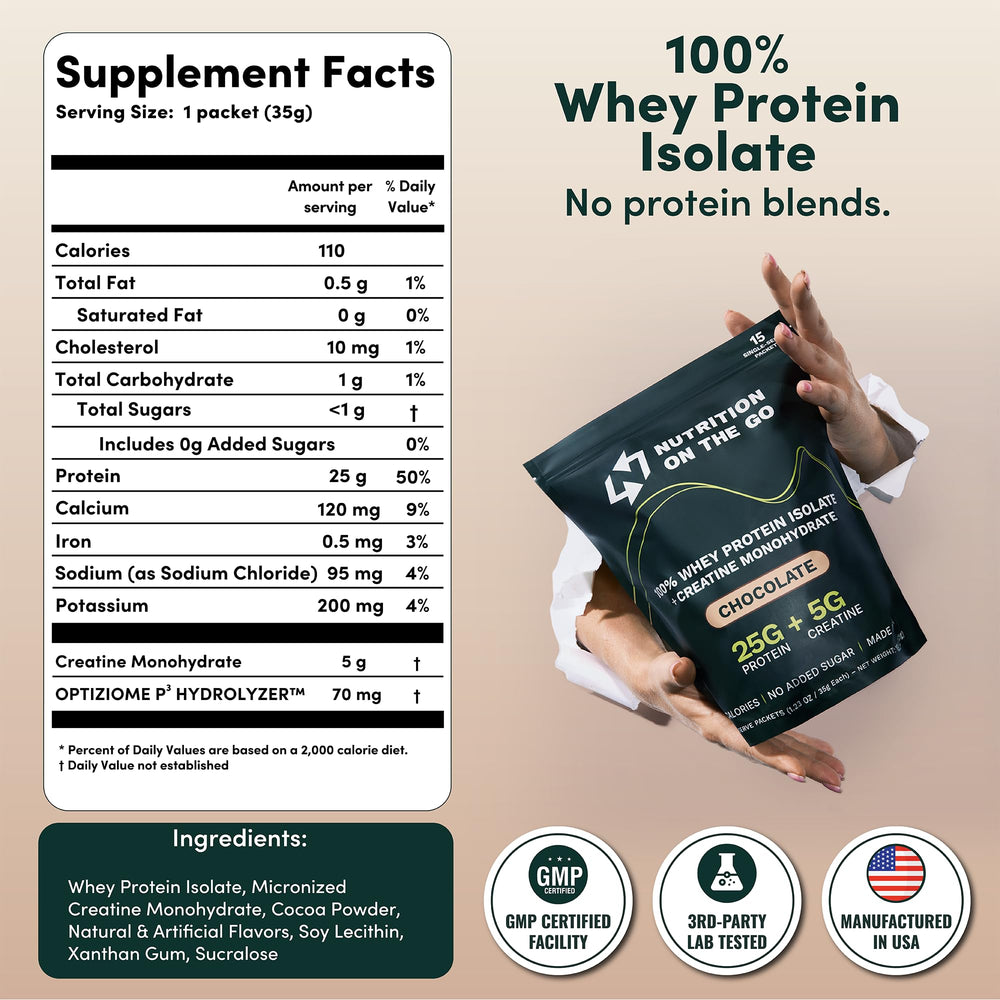 Nutrition On The Go packets with creatine for convenient performance support.